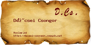 Décsei Csongor névjegykártya