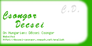 csongor decsei business card